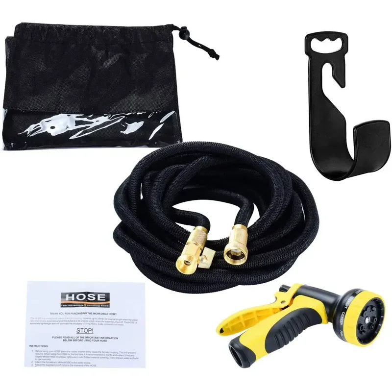 for Latex Garden Hose 3/4 Inch 25 50 75 100 150 200 FT Flexible Expandable Water Hose for Car Wash