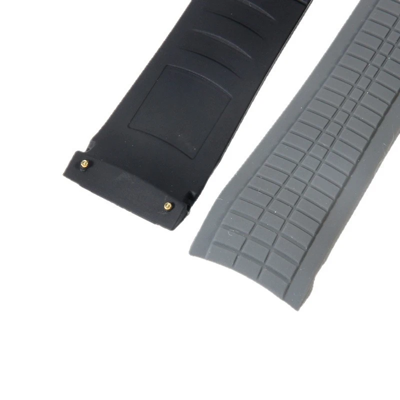 21mm Black Studded Silicone Sports Strap for Patek Philippe Aquanaut 5164 5167 Men Watch Replacement Accessories