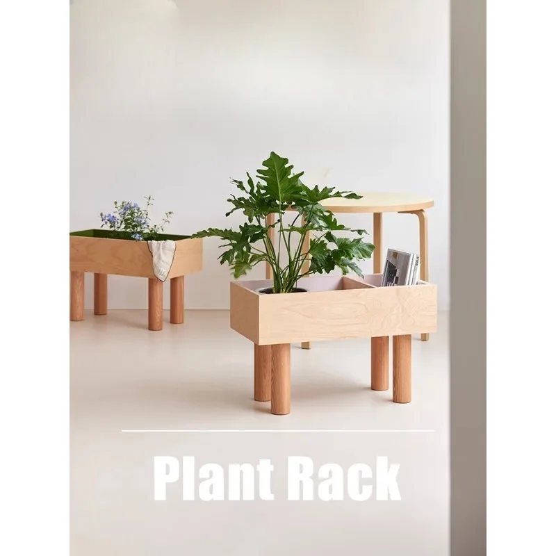 

Niche Aesthetic Floor Plant Stand Solid Wood Marine Plywood Storage Shelf for Balcony Greenery Decor