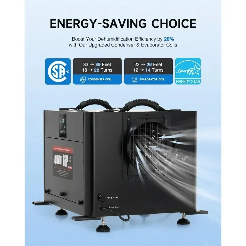 Desumidificador comercial com bomba de água, Porão profissional para espaço de rastreamento