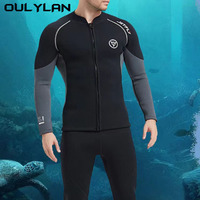 Oulylan Men's Long Sleeve Diving Suit Scuba Jump Surfing Snorkeling Wetsuits Spearfishing 2/3mm Diving Wetsuit Jackets Pants