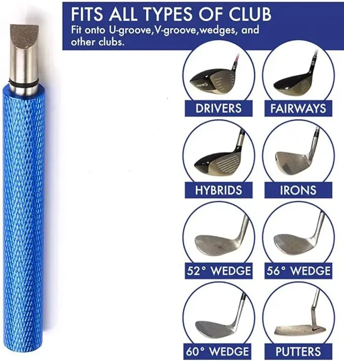 Golf-Schläger-Rillenschärfwerkzeug in 4 Farben, Golf-Rillenschärfer für Wedges, U- und V-förmiger Quadratischer Regroover, Klingenreinigungswerkzeug Zubehör – Detail 9