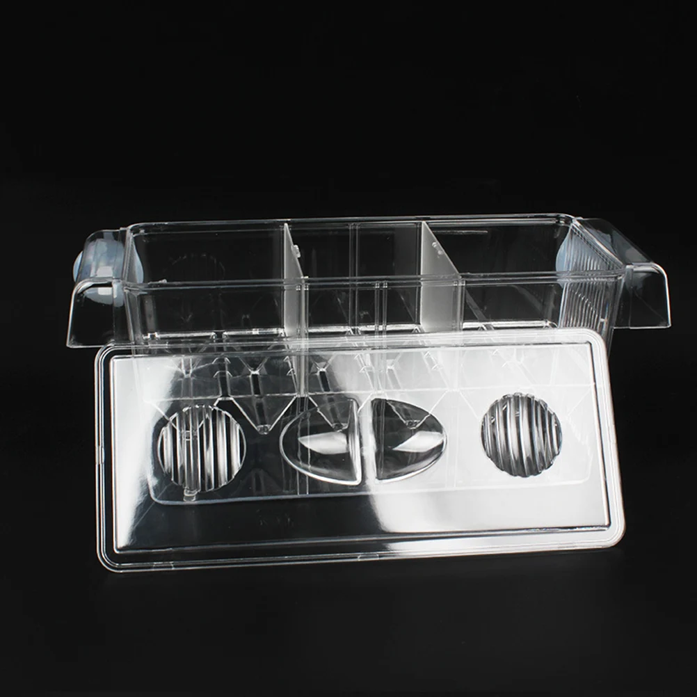 

Adjustable Height Transparent Acrylic Suction Cup 3 Isolated Rooms Hatching Protection Aquarium Incubator Box For Small Pregnant