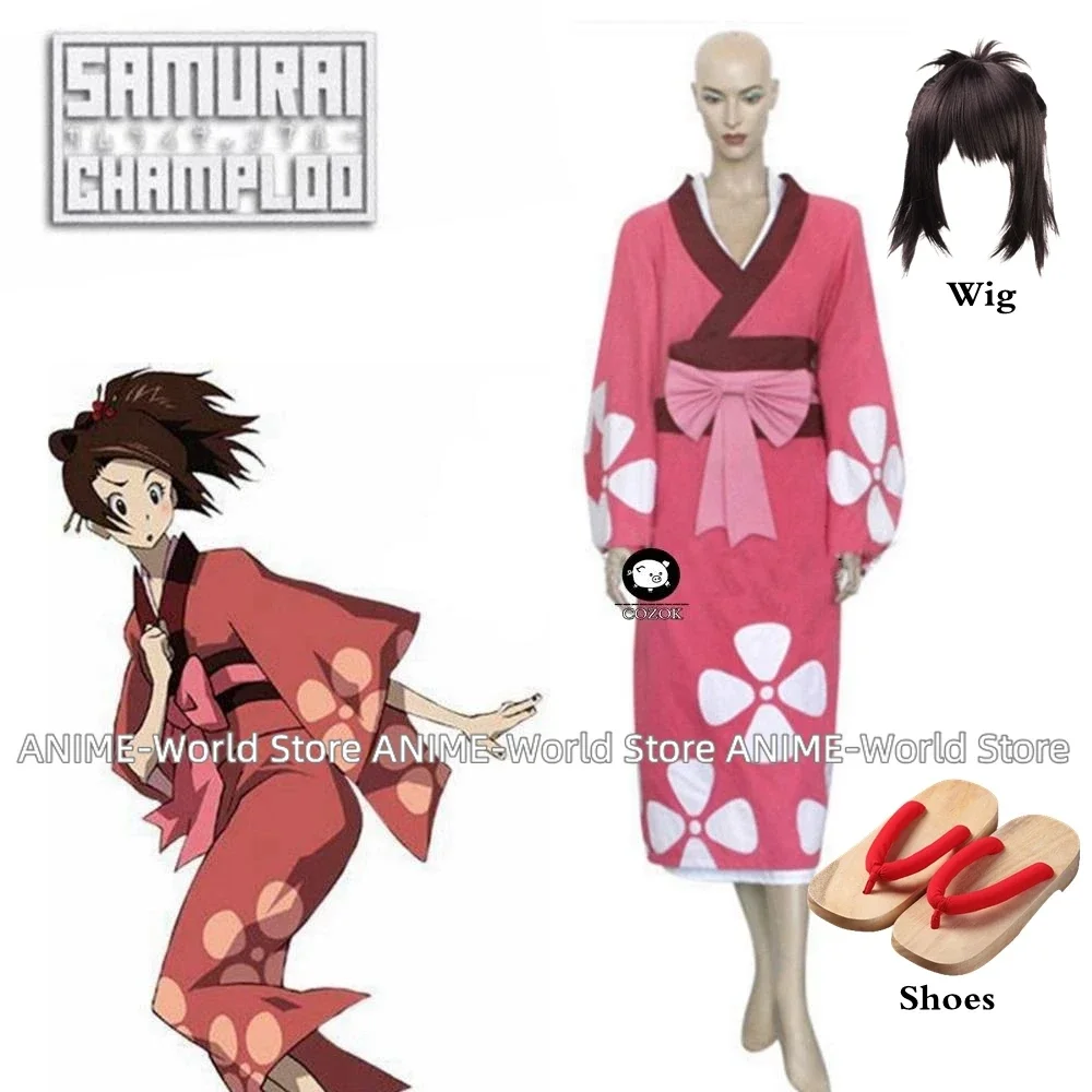 

Аниме Высокое качество Самурай Хампу Фу Кимоно Косплей Костюм Идеальный парик на заказ