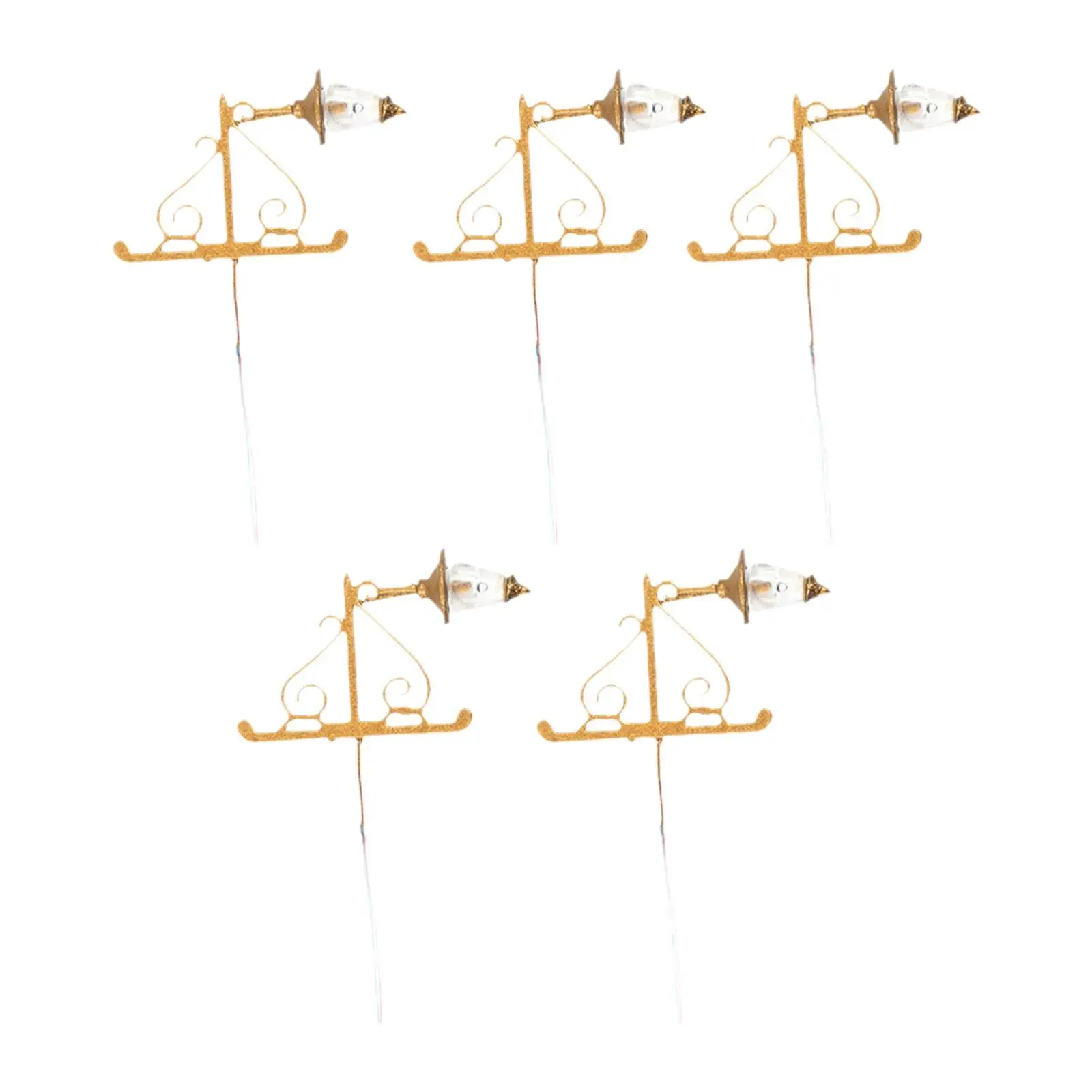 

5Pcs Miniature Wall Mounted Lamps 1:87 DIY Moss Micro Landscape Decor Mini Wall Sconces for Scene DIY Projects Sand Table Models