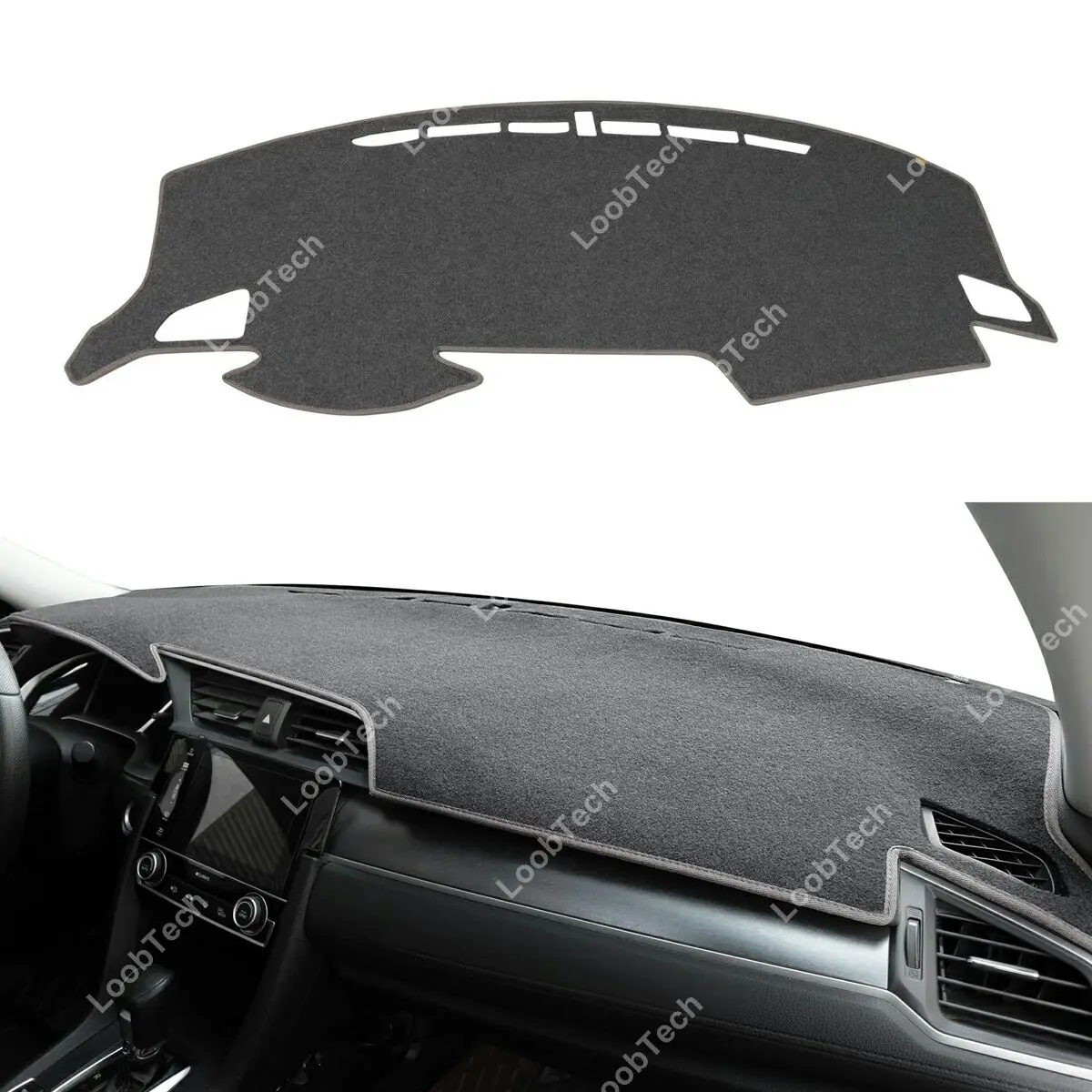 

Anti-UV Dash Mat Sunshade Carpet for Honda Civic 2016-2018 on-Slip Dashboard Pad Cover Car Interior Protection