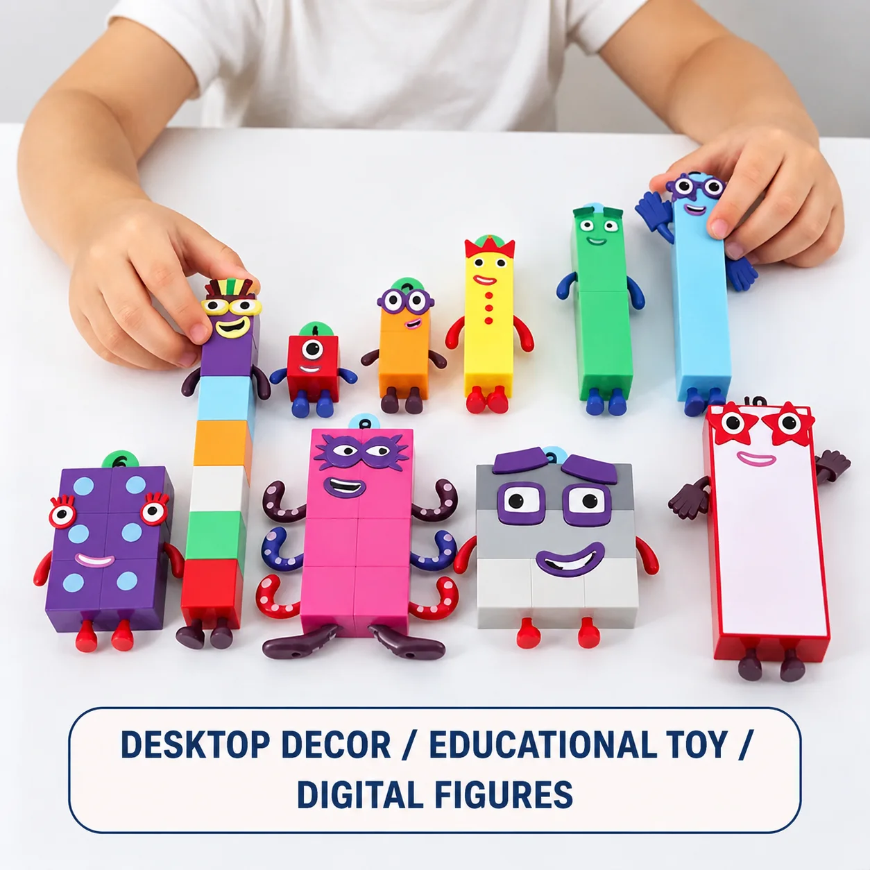 New Number Blocks Action CartoonFigure Set 1-10 Complete Set Stackable Toy Building Blocks Educational Tool Gift