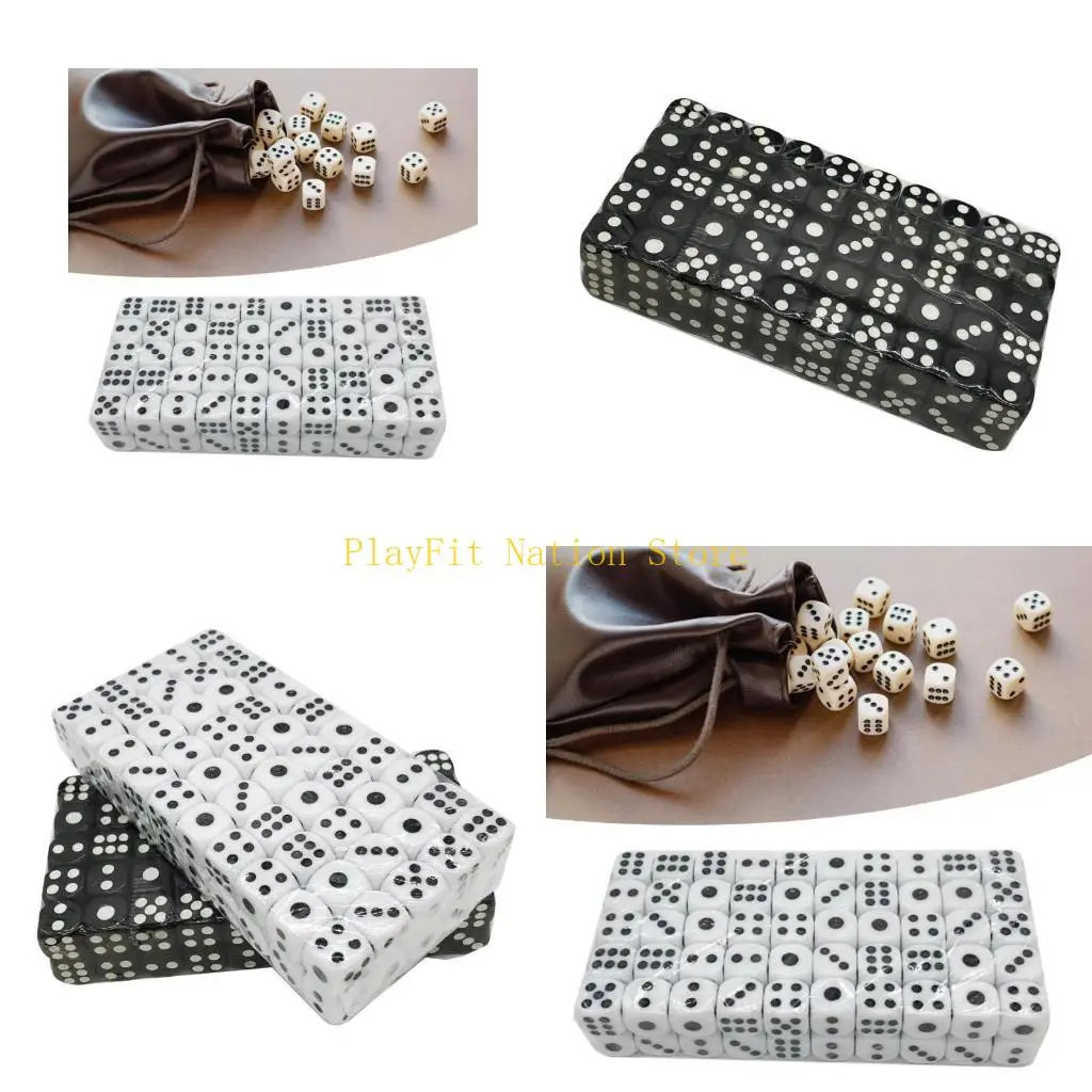 

242F 100Pcs Acrylic Mult Sided Dices Role Playing Table Game Dices Six Sided Dices Round Corner Dices Mahjong Accessories