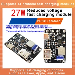 27W High Power DC Step-down Power Module Dual Port Fast Charging USB Charger 9-30V 10A Buck Converter Board