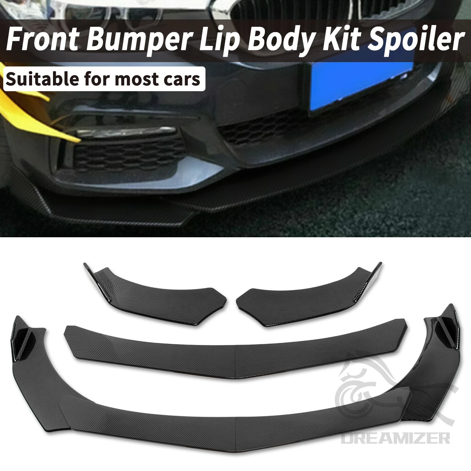 4Pcs Universal Car Front Bumper Separator Bumper Lip Body Kit Duck Lip Separator For Honda For Toyota For Audi For Ford