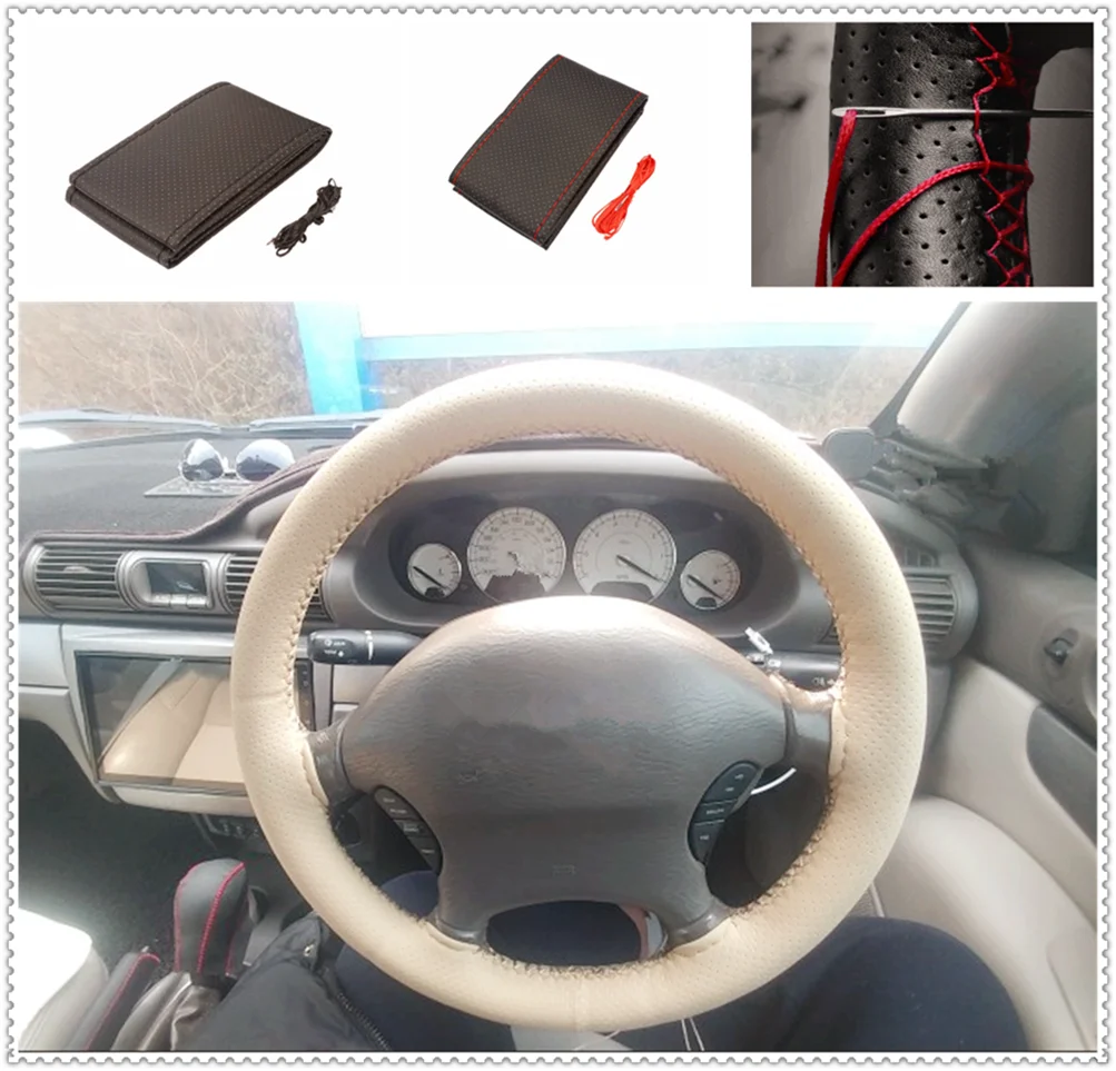 Car shape steering wheel cover knitting hand sewing auto parts for Renault Initiale Fluence Alpine Wind R-Space