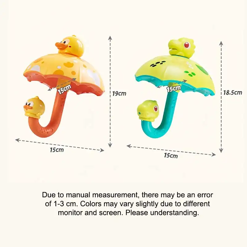 Kids Rotating Water Umbrella Bath Toy, Interactive Duck/Dinosaur Sprinkler for Toddler Bath Time
