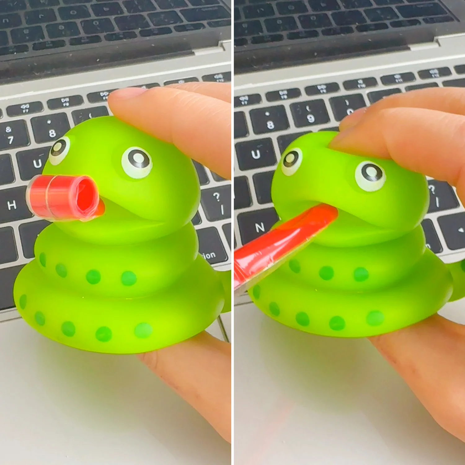 Year of The Snake Funny Squeeze Tongue-spitting Animal Toy Bb Whistle Cartoon Snake Pinch Children's Decompression Action Toys