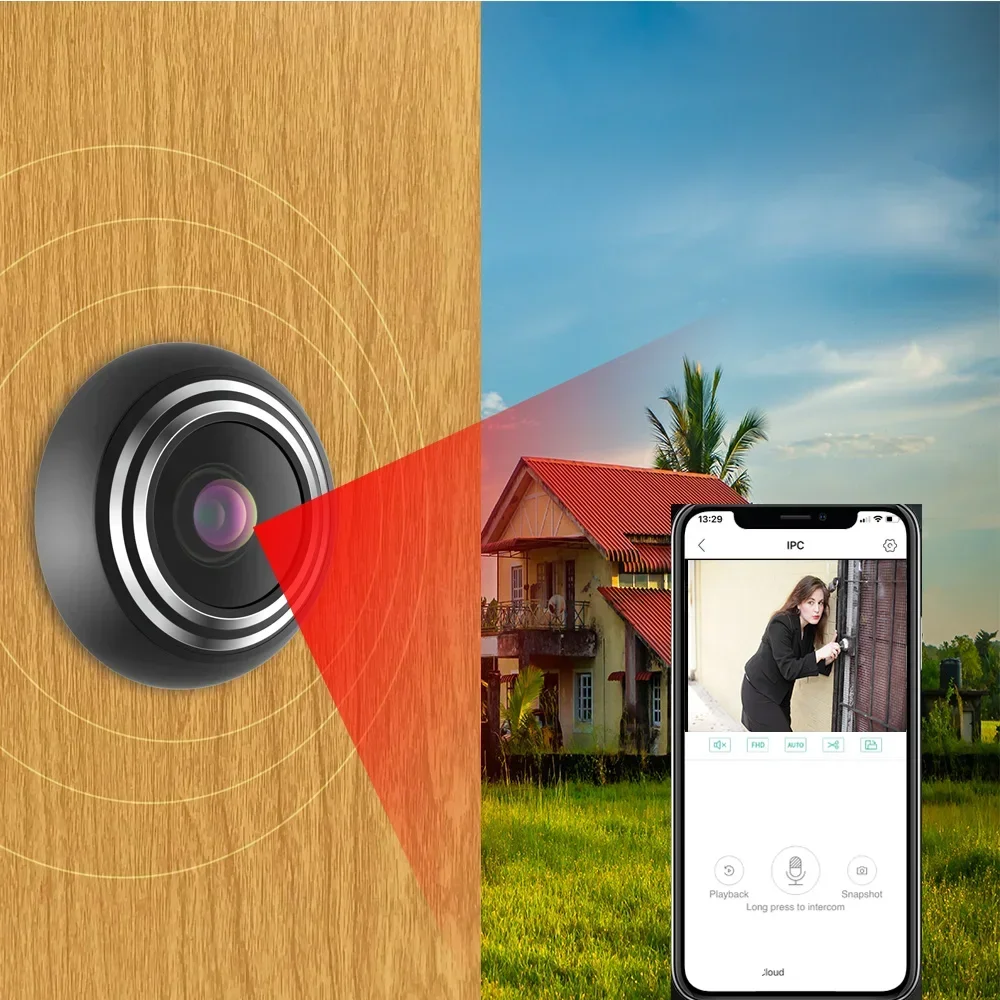 Imagem -05 - Icsee-câmera de Segurança Mini Peephole Door Lente hd 1080p 1.7 mm Grande Angular Fisheye Rede Cctv Wifi P2p Xmeye Vms