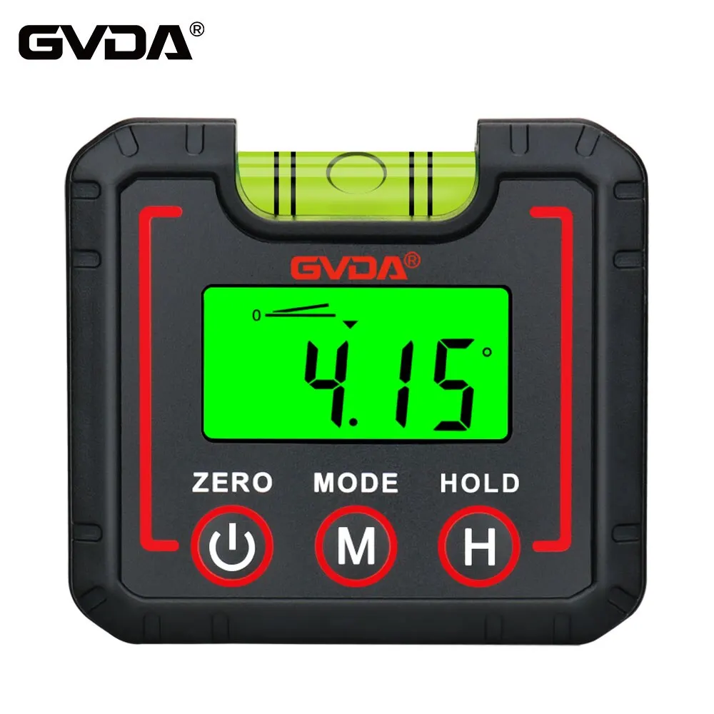 GVDA Digital Angle Gauge Magnetic Protractor Inclinometer Level Angle Finder Angle Cube Level Box with Magnets and LCD Backlight