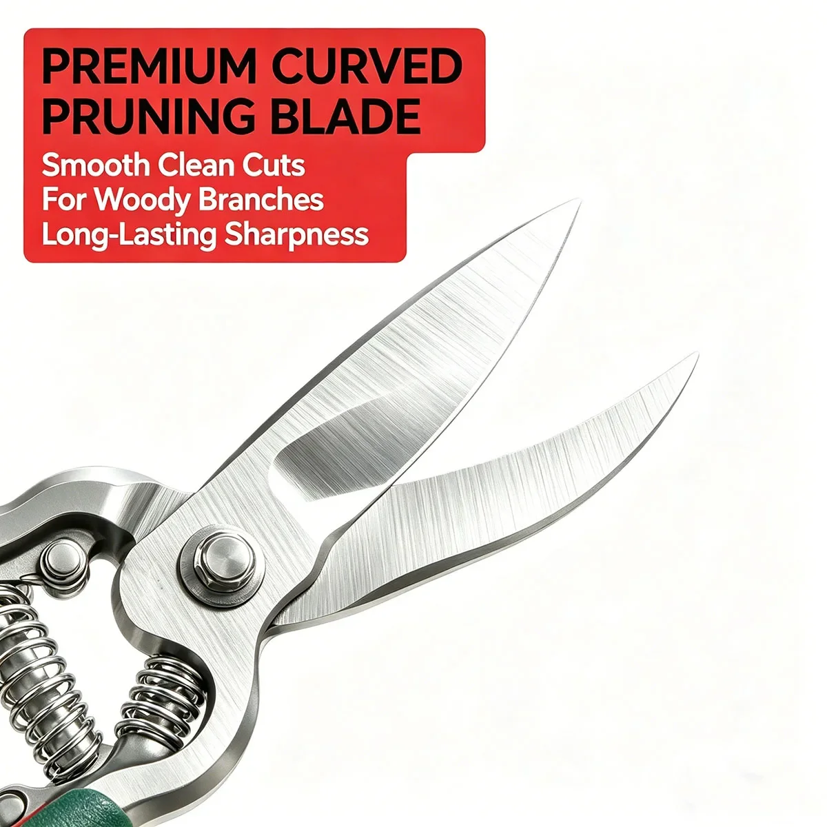 TUPI Heavy Duty Steel Curved Blade Pruners, Garden Pruning Shears, 8