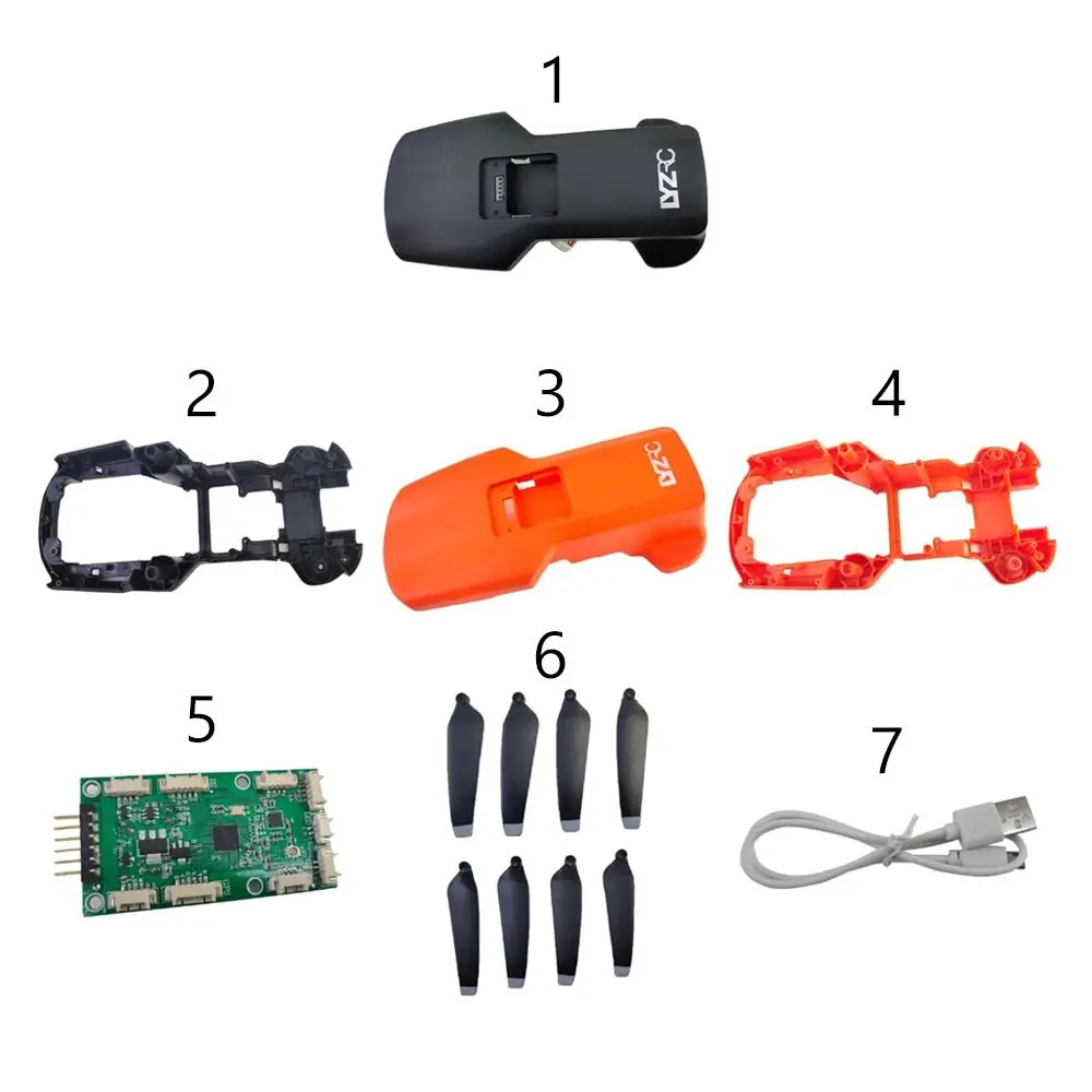 Nuevo aspas de ventilador negro/naranja, 7 estilos de repuesto, carcasa inferior, tablero receptor de batería de avión de plástico para L800 Pro2