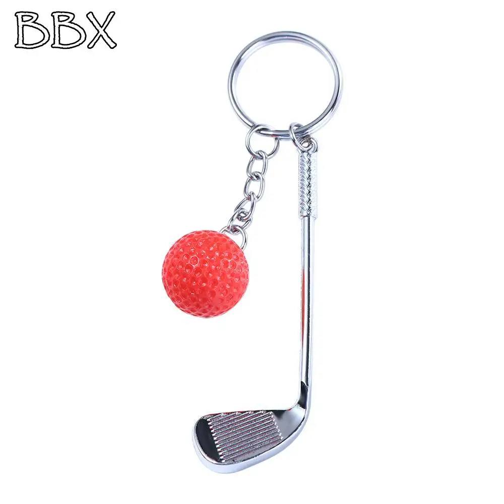 

Girl Creative Jewelry Car Key Chain For Gift Souvenir Ball Metal Keychain Golf Ball Key Chain Ball Pendant Mini Golf Racket