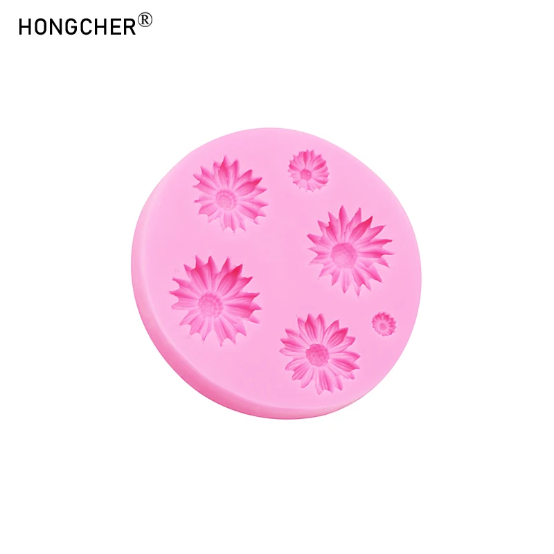 Daisy DIY headdress shoes resin jewelry accessories drip mold sunflower chocolate cake dessert decoration silicone molds