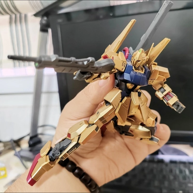 Hg 1/144 Msn-00100 Hyaku Shiki Champagne Ouro Montagem Modelos Kits Anime Figura de Ação Robô Modelo de Plástico Brinquedos Decoração Presentes