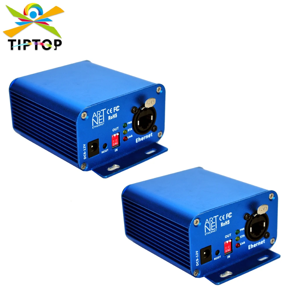 

TIPTOP 3 PIN Stage Light Artnet DMX Signal Transmission Converter Blue Computer DMX Controller Touch Tiger MA Pearl Madrix