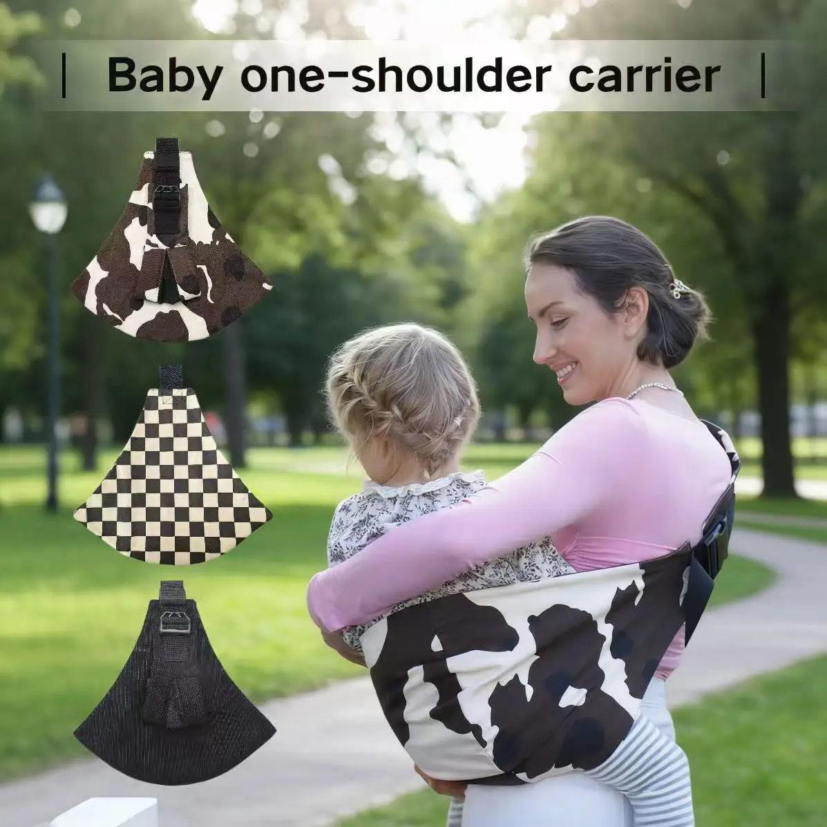 

1-Piece Cow-Print Single-Shoulder Baby Carrier, Lightweight and Foldable for Easy Storage, Made of Soft and Breathable Polyester, Suitable for Home and Outdoor Use, Freeing Parents' Hands