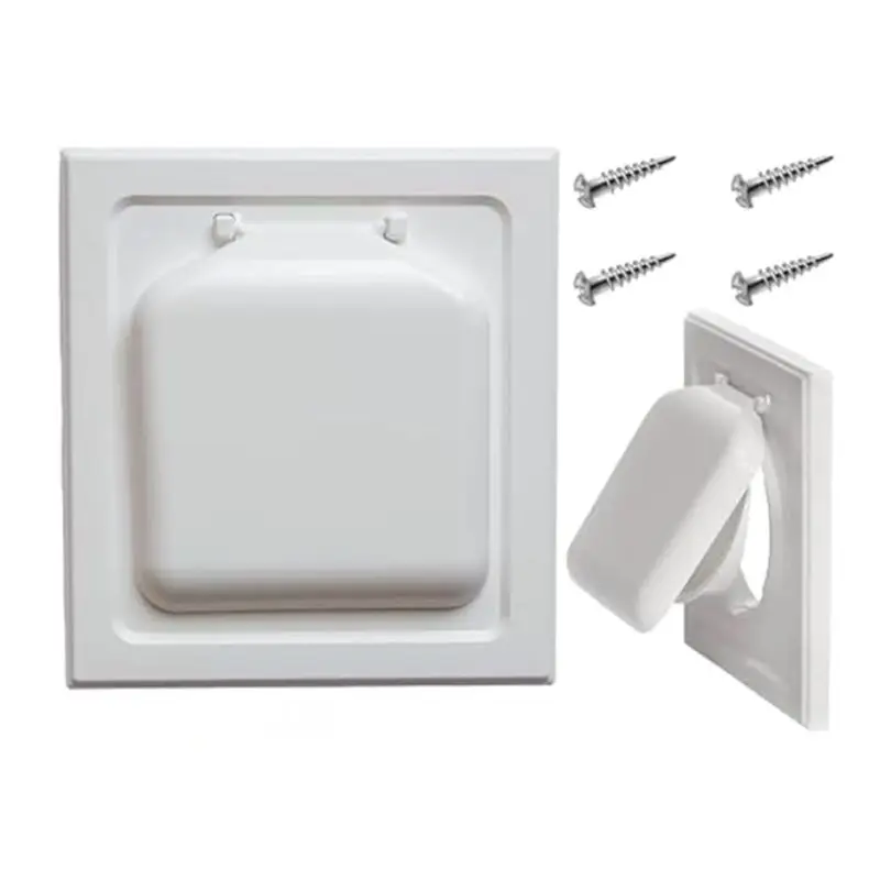 [NEW!A08R】 1 Set Dual Door Dryer Vent Cover Dryer Vent Cover Dryer Vent Duct Tube & Trim Ring Indoor Dryer Vent