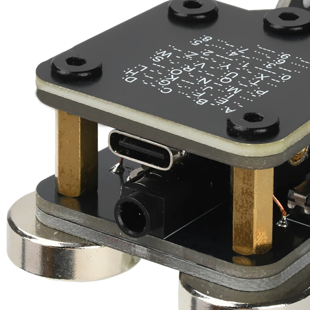 Automatic Morse Key Trainer PCB 4 Nd Magnet Bases Double Paddle CW Keyer Morse Code Automatic Trainer with 3.5mm Audio Cable