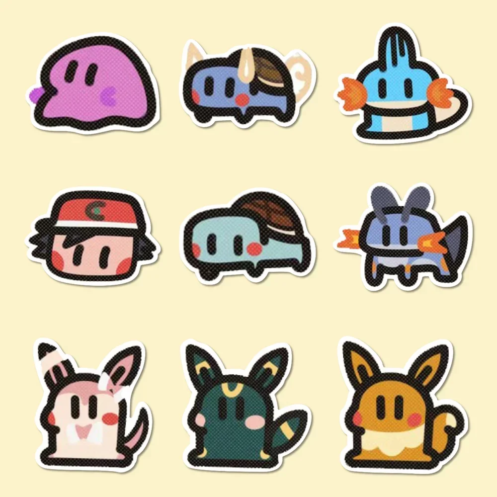 100pcs Kawaii Anime Pokemon Stickers Cute Pikachu Eevee Cartoon Decals Laptop Phone Scrapbook Classic Kids Sticker Toy