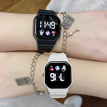 Erkekler kadınlar için LED dijital saat çift saatleri spor ordu askeri silikon izle elektronik saat horeloj Reloj Hombre