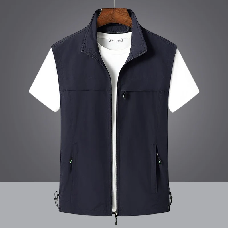 Work Vest Summer Sleeveless Jacket Man Working Men's Clothing Tactical Jackets Waistcoat Mesh Hunting Embroidered