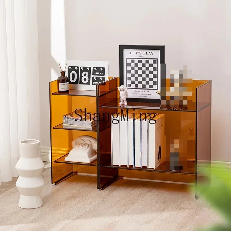 

SM New Modern Simple Living Room Sofa Storage Cabinet Floor Storage Bathroom Shelf Transparent Storage Cabinet