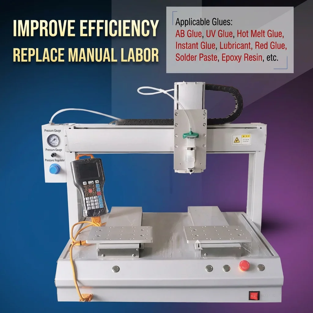 High Precision 3-Axis Servo Automatic Electric Heating Glue Dispensing  for AB UV Silicone 502 Hot Melt Adhesives