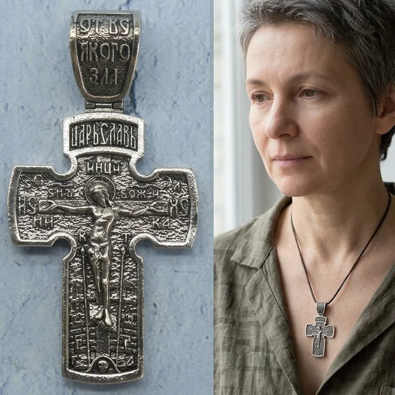 Buy 4 Get 1 Free The Two Wings of Faith double-sided stainless steel cross testament to divine protection cast in metal Pendant