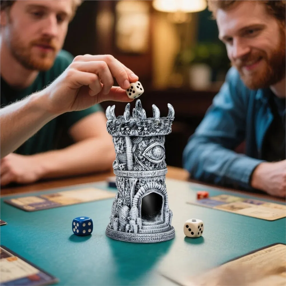 

Cyclops Dice Tower Dice Rolling Resin Tray Dreamy 3D Printing Desktop RPG Game Accessories Game Room Decoration