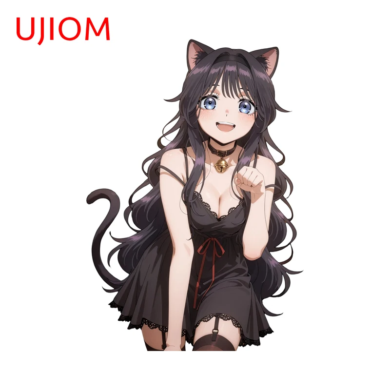 UJIOM Cat Ears Kaoruko Waguri Wall Sticker Sexy Anime Girl Toilet Refrigerator Decal Great Beautiful Room Decoration Accessories