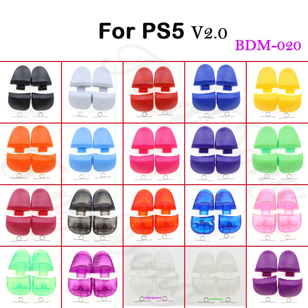 2Set BDM-020 V2.0 Controlller  L1 R1 L2 R2 Trigger Buttons Kit Replacement Part for PS5 V2 Gamepad Key With Springs