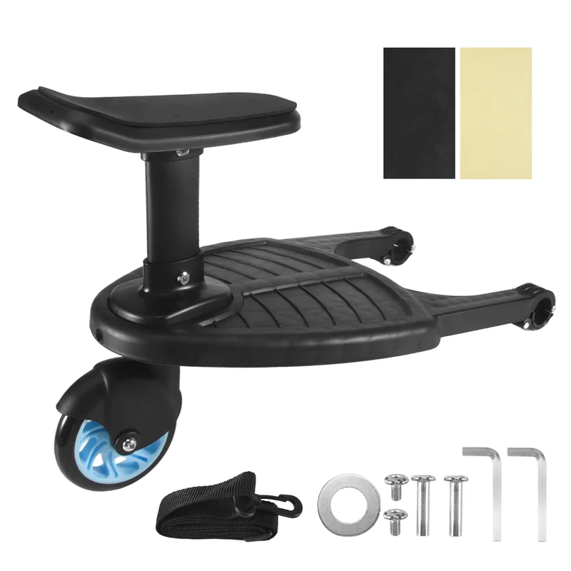

AS96-Baby Stroller Wheeled Board Kids Wheel Board Stroller Step Stand Ride On Boards Plate Detachable Seat