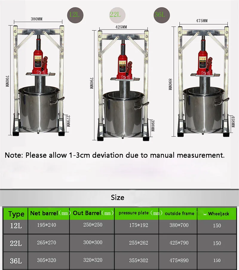 Small Home Use Grape Press Wine Juice Machine Manual Hydraulic Jack Press Juicer