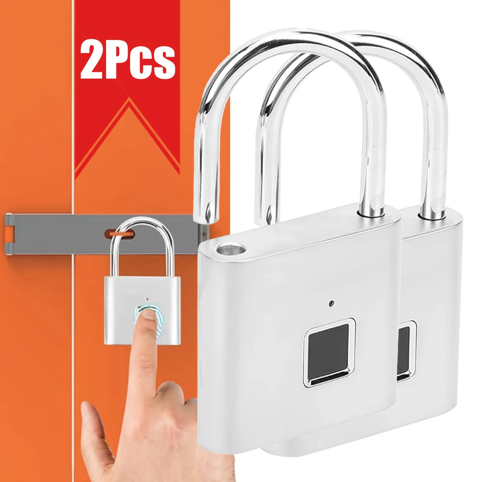 

2 Pcs Perfect for Securing Suitcases and Luggage, Mini Smart Fingerprint Padlock, Anti-Theft Protection