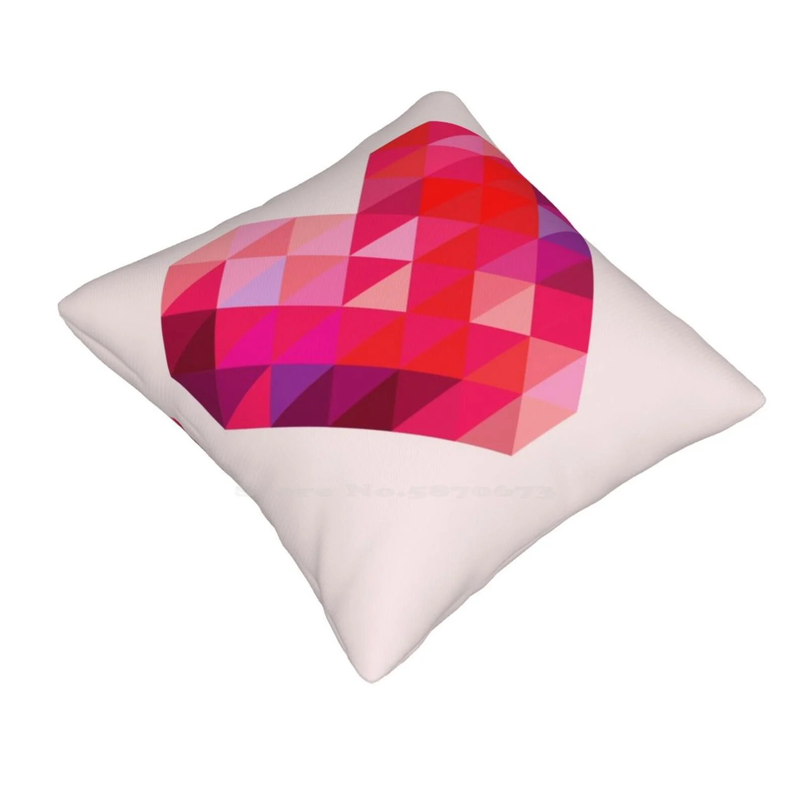 Prism Heart Home Sofa Car Cushion Cover Pillowcase Prism Diamond Heart Red Purple Pink Colors Colours Triangles Nice