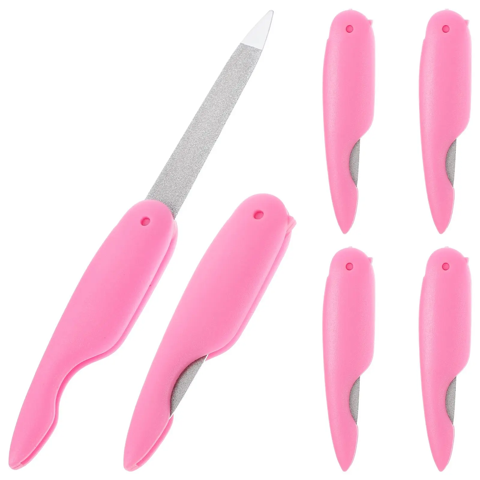

6 Pcs Nail File Mini Bird Foldable Manicure Tool Portable Premium Material Durable Compact Practical Salon Supplies