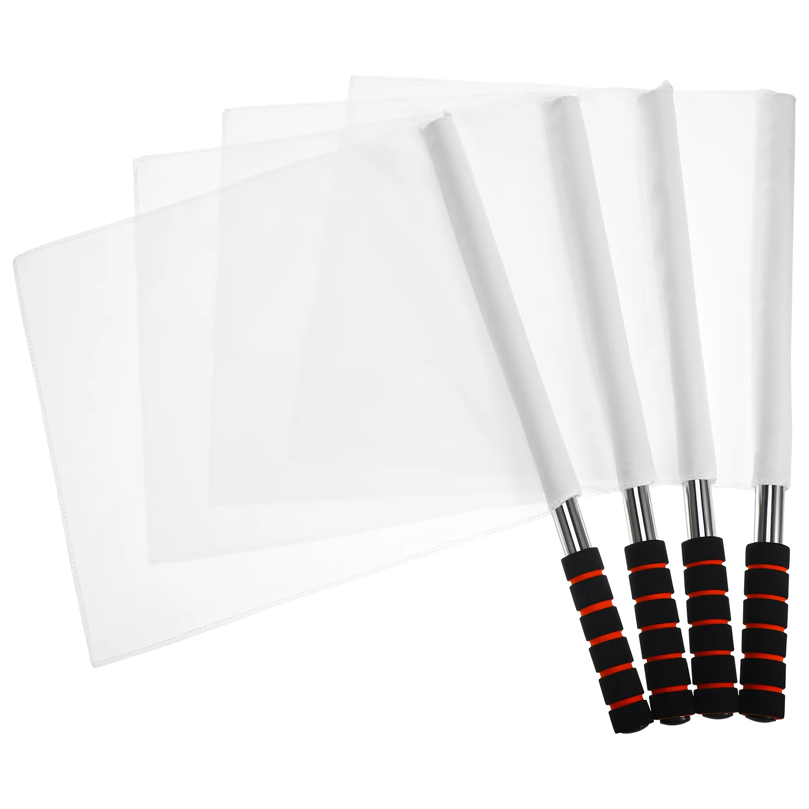 

4Pcs Durable Sponge Handle Referee Flag Match High Visibility Commanding Referee Flag For Track And Field Events White