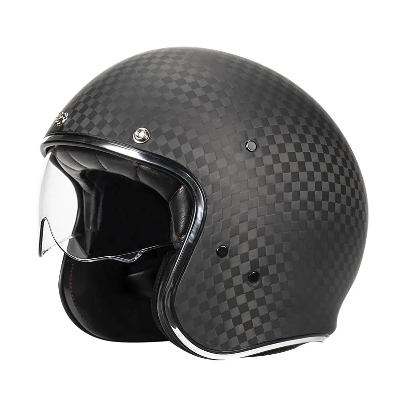 626 نموذج ريترو 3/4 عدسة خوذة دراجة نارية مفتوحة الوجه تتضمن عدسات داكنة وواضحة خوذة دراجة نارية نظارات للفصول الأربعة