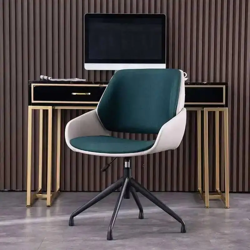 كرسي مكتب مع عجلات كرسي عريض بأرجل متقاطعة، كراسي مهام كمبيوتر دوارة مريحة قابلة للتعديل لغرفة المعيشة في المكتب #5