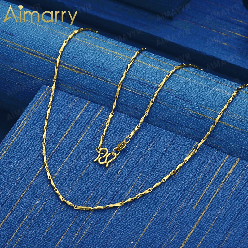 925 Sterling Silver Simple and Versatile Twisted Piece Necklace 18 Inches Women's Party Banquet Wedding Fashion Jewelry