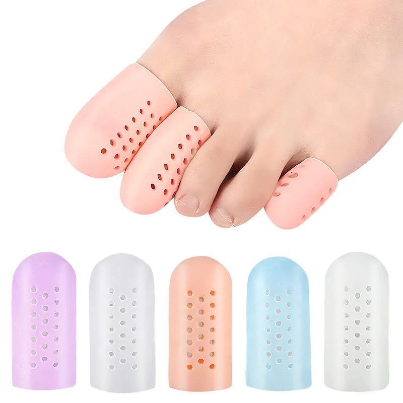 4Pcs=2Pair Finger Toe Separator Big Toe Protector Thumb Care Silicone Soft Breathable Foot Corns Blisters Toe Cap Covers