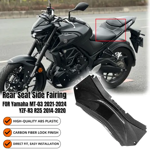 Yamaha MT-03 FZ-03 2021-2024 YZF-R3 R25 2019-2022 뒷좌석 사이드 커버 페어링 바디 패널 쉘 키트 액세서리 부품