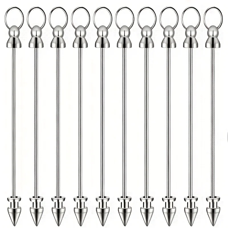 10/21pcs Blank Pointed Beadable Keychain Bars for DIY