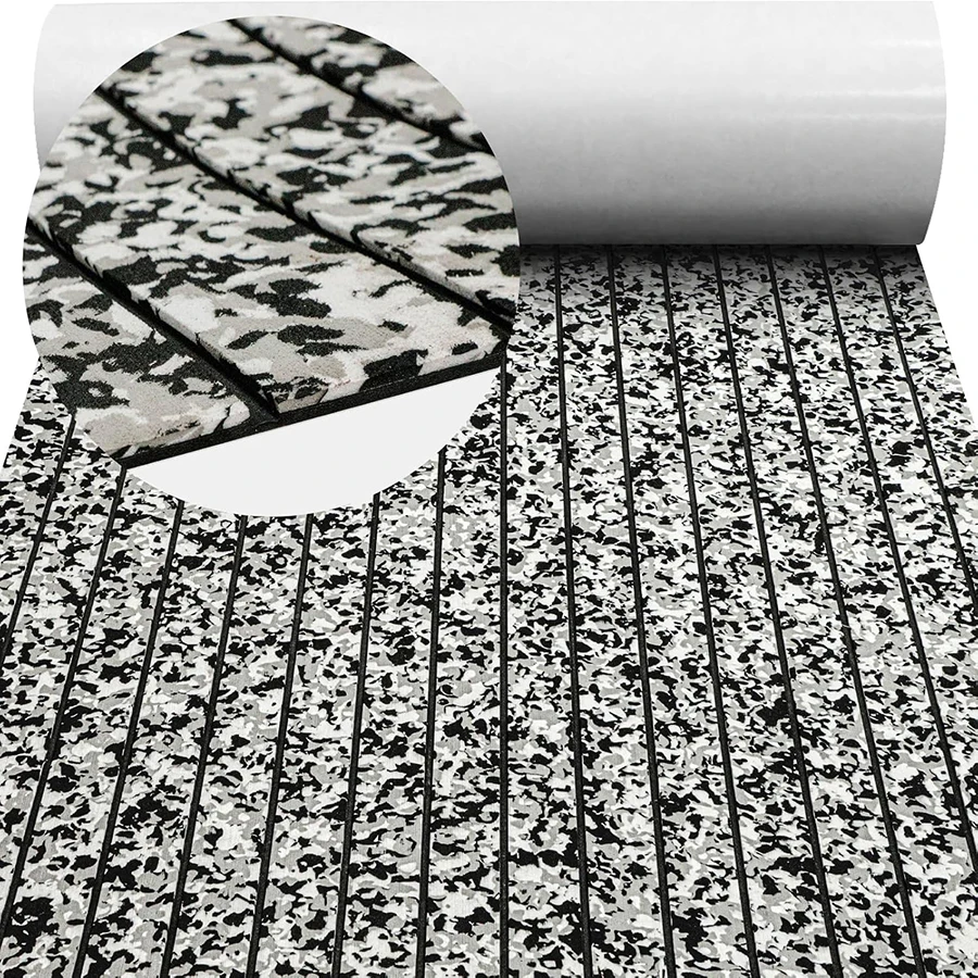 

240x45CM Faux Teak Decking Sheet Non-Slip Mat for Caravan Motorhome RV Boat - Camo Glue Backing Swimming Stair Pads